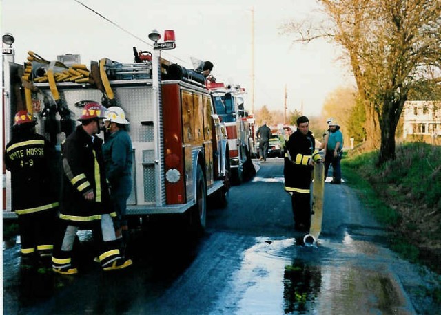 Engine 4-9-1 & Engine 33-2 at a small barn Fire on Mount Pleasant Road in Honey Brook... 4/22/94